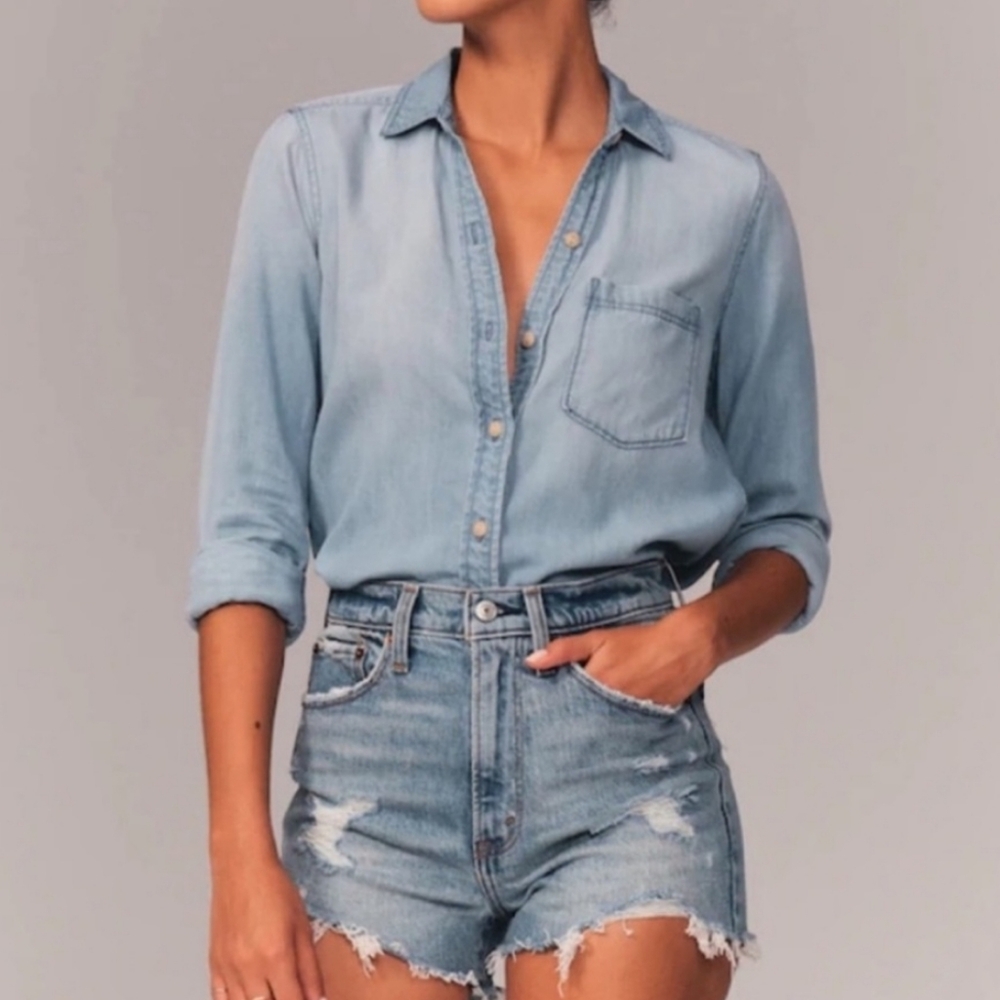 Abercrombie & Fitch Light Blue Jean Shorts